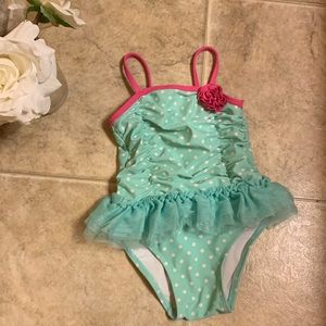 Adorable Swimsuit | Size 2T | Aqua and Pink